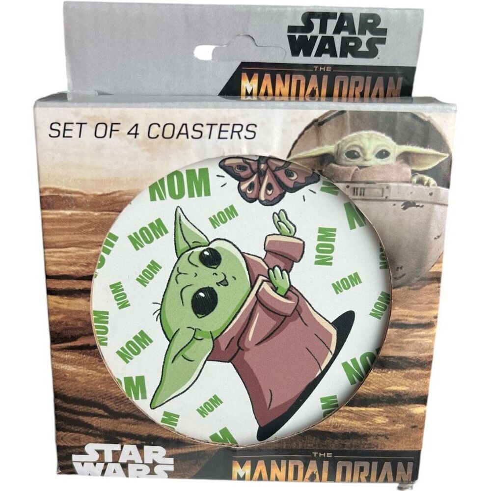 New in Box Star Wars Madalorian Baby Yoda  Different Ceramic Cute Grogu Coasters